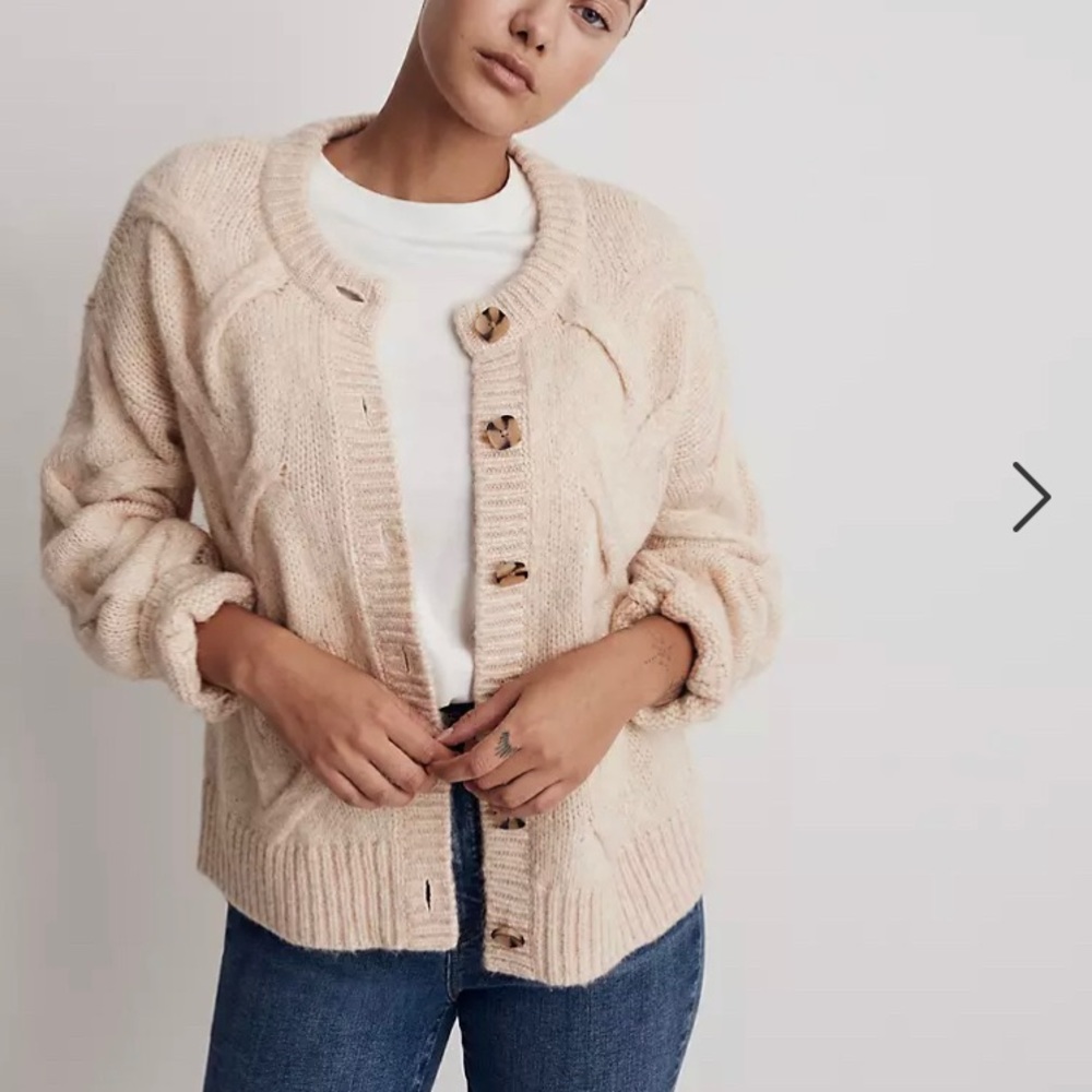 Madewell Cable Ashmont cardigan sweater, Small